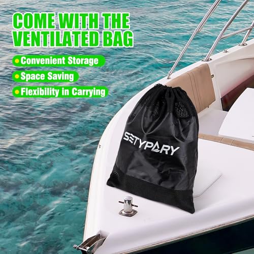 60FT Heavy-Duty Boat Tow Rope for 1-4 Person Tubes - Green & Black