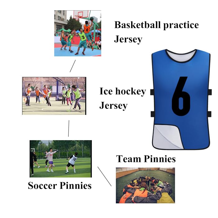 12 Pack Reversible Scrimmage Vests for Kids & Adults