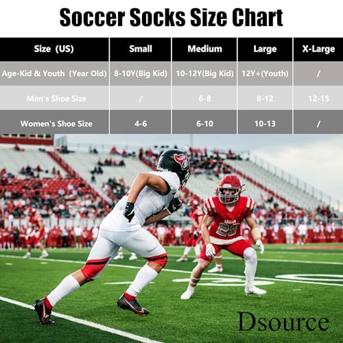 Knee High Soccer Socks - Solid Red, Unisex (Small) - 2 Pairs