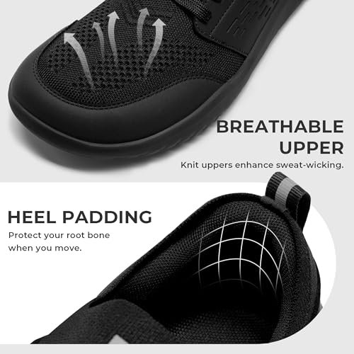 Mens Barefoot Shoes with Anatomical Toe Box - 10.5 Black