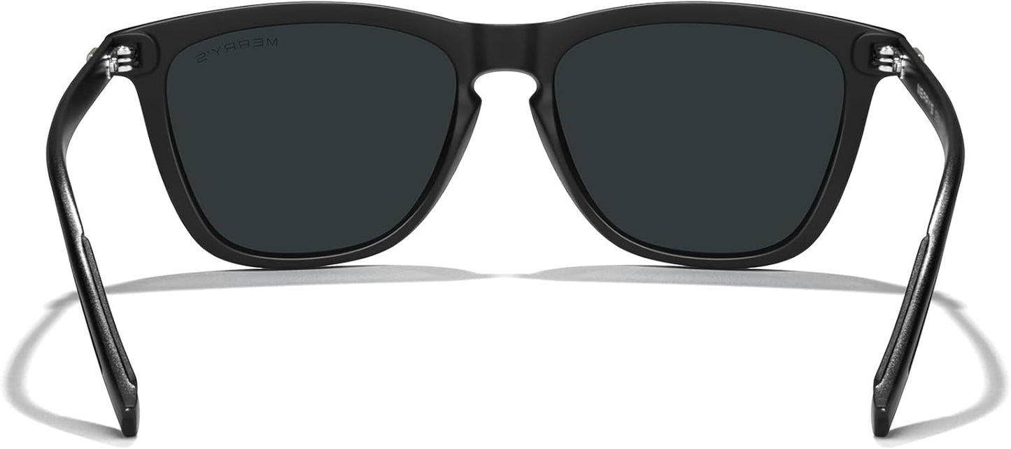 MERRY'S Polarized Sunglasses - Classic Retro Design for Men & Women | Lightweight Aluminum Legs