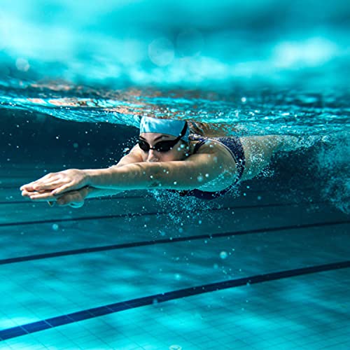 Waterproof Silicone Swim Cap - Comfortable Bathing Cap - White - One Size
