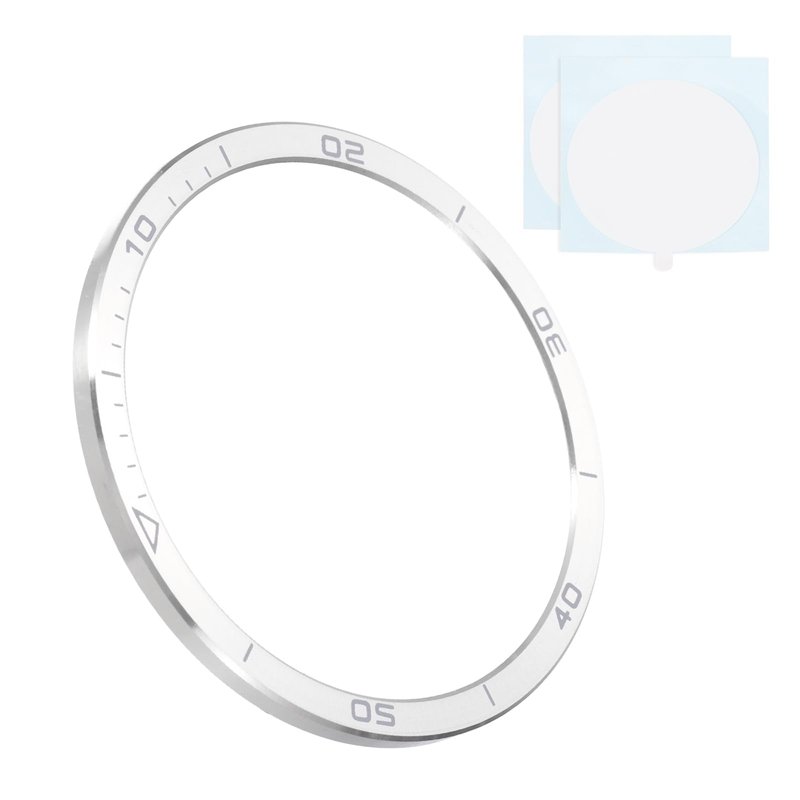 PATIKIL Watch Bezel Insert 47mm, Steel Watch Bezel Ring Adhesive Anti Scratch Bumper Cover Wristwatch Loop Frame Protective Case for Garmin for Fenix 8 Amoled Display, Silver/Gray