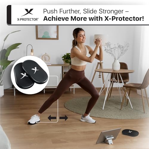 Exercise Sliders for All Floors - 2 PCS Black & Grey Gliders