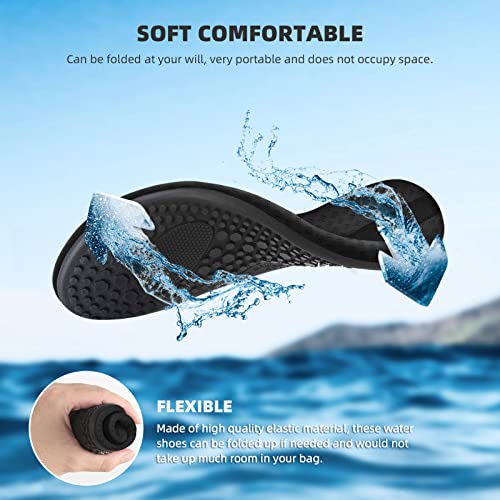 Quick-Dry Water Shoes for Beach & Pool - Barefoot Aqua Socks - N-Jacquard Black