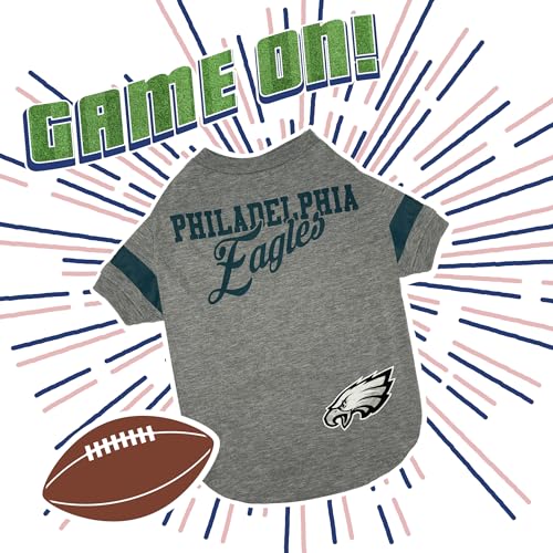 Philadelphia Eagles Dog & Cat T-Shirt - Large, Striped Pet Football Jersey
