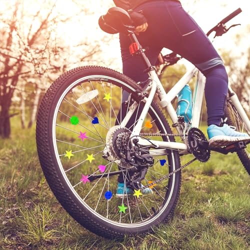 180 Pieces Colorful Bike Spoke Beads - Star & Heart Shapes