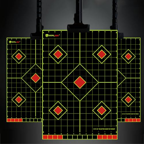 25 Pack Atflbox 12x18 inch Splatter Paper Shooting Targets with Adhesive Stickers