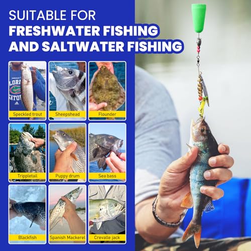 Vipfish Mix Color 5 Pack Saltwater Catfish Popping Corks with Egg Weights