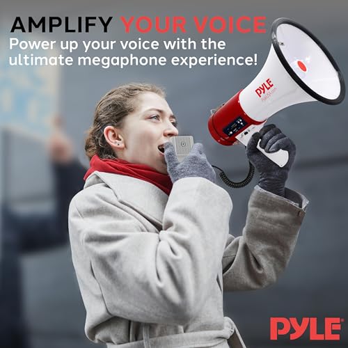 50W Megaphone Bullhorn with Siren & Detachable Microphone - 1600 Yards