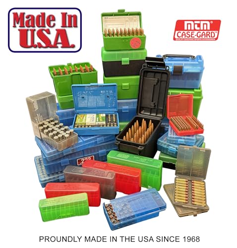 50-Round Rifle Ammo Box - Durable Polypropylene Storage - Clear Smoke