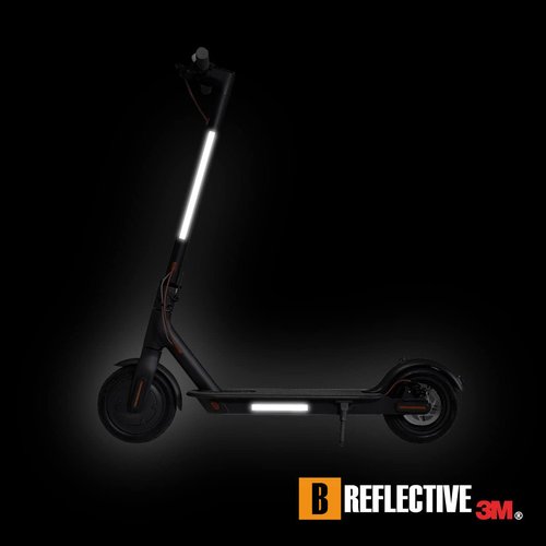 B REFLECTIVE - Set of 8 Retro Reflective Stickers for Scooters, Bikes, Motorcycles,... - Multi Support Strips - High Visibility - 3M Technology™ - Maximum grip