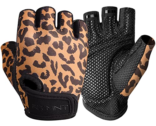 Workout Gloves for Weight Lifting - Full Palm Grip, Leopard Medium