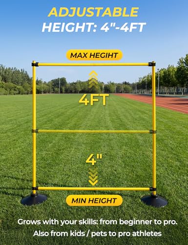 Adjustable 4FT Agility Hurdles - Sports Training Equipment