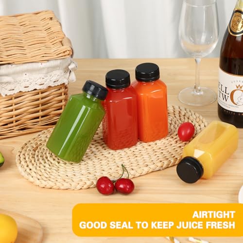 8oz Plastic Bottles for Juicing, 6pcs Drink with Caps