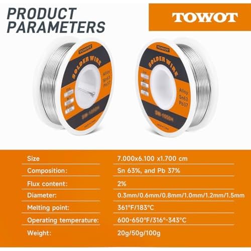 TOWOT High Purity Tin Lead Rosin Core Solder Wire