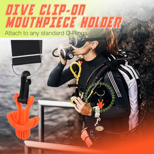 Scuba Octo Plug Holder - 2-Pack Regulator Mouthpiece - Orange