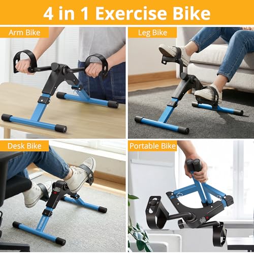 Foldable Mini Exercise Bike for Legs and Arms with LCD Monitor