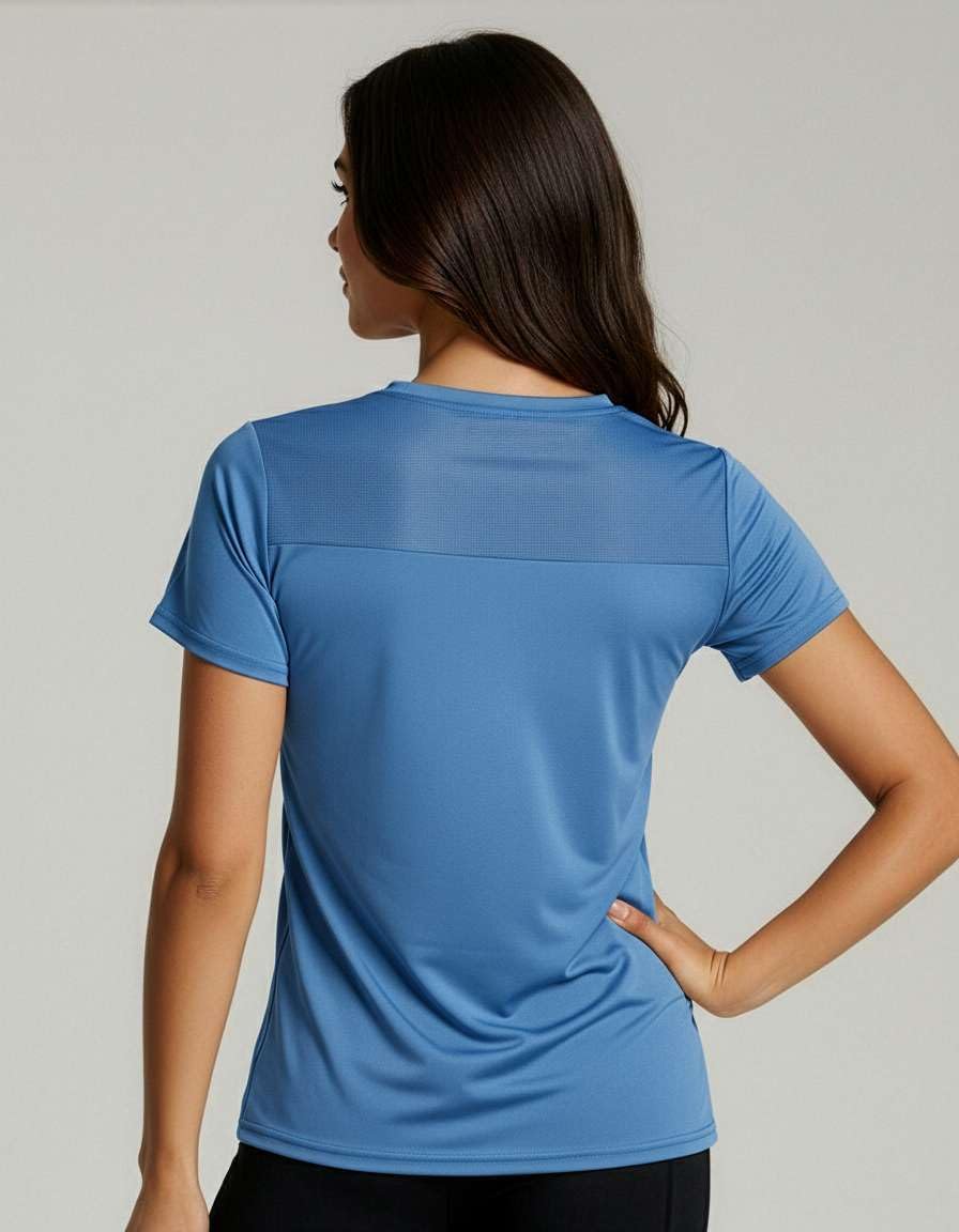 Real Essentials Women's Athletic T-Shirts - 5 Pack Short Sleeve Mesh Insert for Gym & Yoga (Plus Size)