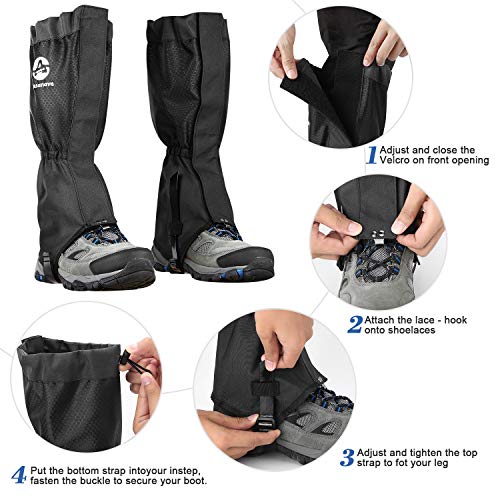 Waterproof Adjustable Leg Gaiters for Hiking & Outdoor Use