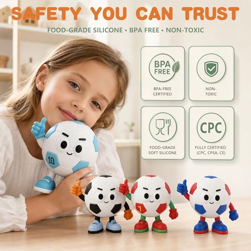 Lucky #7 Soccer Night Light - Dimmable Silicone Lamp for Kids