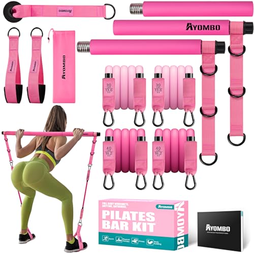 Adjustable Pilates Bar Kit with Resistance Bands for Home Workouts