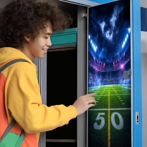 Magnetic Wallpaper for School Lockers - American Football Stadium - 12" x 36" - 2 Pcs