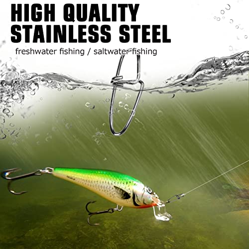 Stainless Steel Fishing Snap Kit - 35lb, 100 pcs - Black