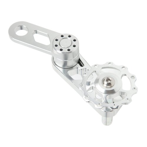 VBESTLIFE Single Speed Chain Tensioner, Aluminum Alloy Folding Chain Stabilizer Single Speed Converter Replacement Accessories(Silver) and Spare Parts