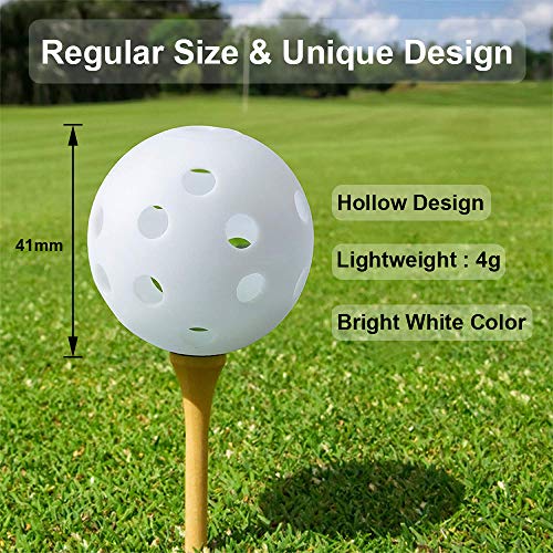 Plastic Golf Training Balls - 12 Pack for Indoor & Outdoor Practice