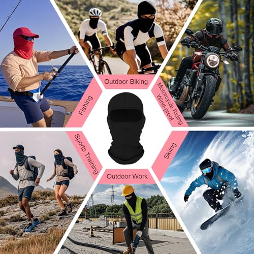 Full Face Ski Mask Balaclava - 2 Pack Black Neck Gaiter