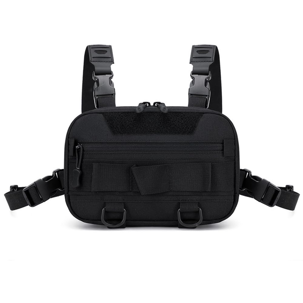 Tactical Sports Chest Bag, Adjustable Running Chest Pack with Breathable Mesh Lightweight Shoulder Rig Pouch or Workouts, Hiking, Cycling