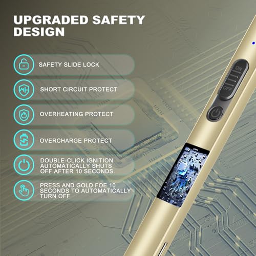 Flameless Plasma Arc Lighter - USB-C Rechargeable, Gold