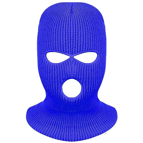 3-Hole Full Face Ski Mask Balaclava - Winter Cap, Blue