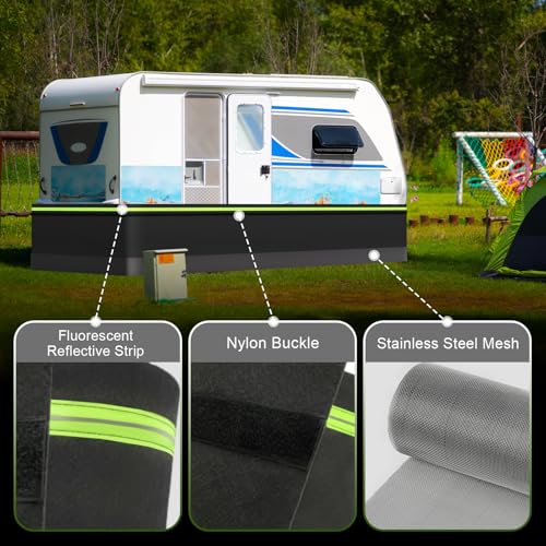 Insulated RV Skirting Kit - 2.6 x 105 ft, Black for Trailers