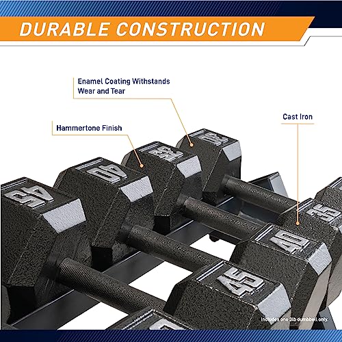 3 lb Cast Iron Hex Dumbbell - Individual Weight for Full Body Workout