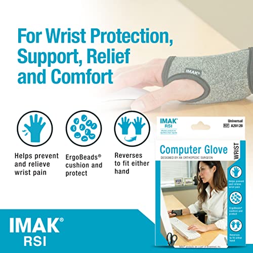 Brownmed IMAK RSI Computer Glove - Wrist Brace for Carpal Tunnel Relief - Compression Glove for Wrist & Hand Support