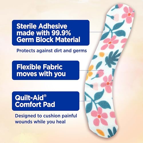 Flexible Fabric Adhesive Bandages - Wildflower Design - 30 Count