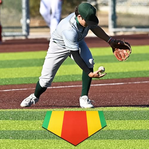 17 Inch Baseball Training Home Plate - Green Yellow Orange