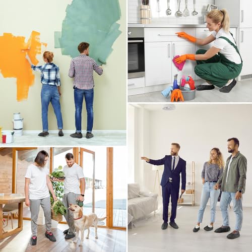 squish Shoe Covers Disposable Non-Slip, 200 Pack 6g Thick Booties Cover, Waterproof Slip Resistant Disposable Shoe Covers Durable Protector Covers for Indoors and Outdoors Fit Up to 13 Size (Black)