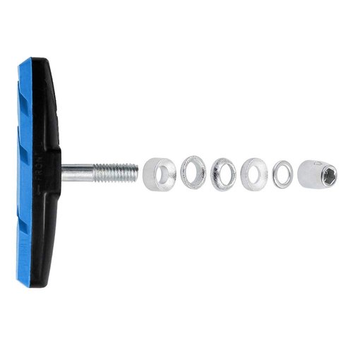 Road Passion Bike Brake Pads Set Replacement for Alritz Road Mountain Bicycle V-Brake Blocks Shoes with Hex Nut and Shims, 69mm, 2 Pairs of Blue