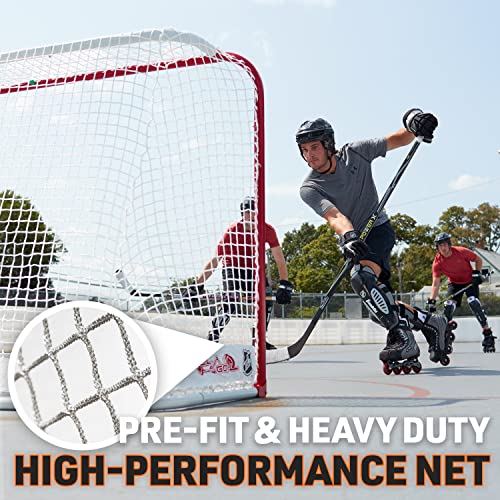 72" Steel Street Hockey Goal - Heavy-Duty, Easy Roll Setup