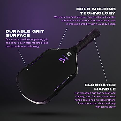Carbon Fiber Pickleball Paddle - 16mm Foam Injected Walls - Flash