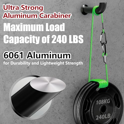 4" Black Aluminum Carabiner Clips - Set of 4 Heavy-Duty D Rings