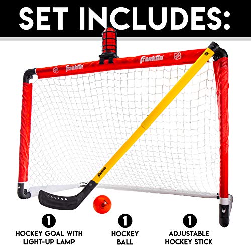 Light-Up Mini Hockey Goal Set with Sound Alarm & Stick