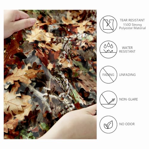 TrueStalk 5x16.4ft Woodland 3D Leaf Camo Netting, Tear-Resistant Mesh, Camouflage Cover