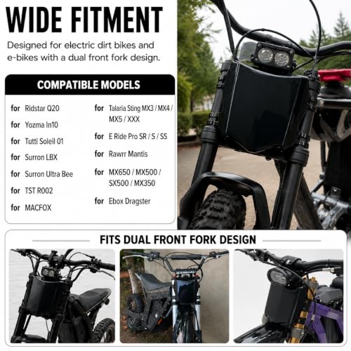 Universal Front Number Plate for Ebikes - Glossy Black