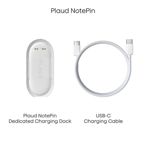 Plaud NotePin Charging Dock, Compatible with Plaud NotePin S and NotePin AI Voice Recorder, Magnetic Charger Cradle with Non-Slip Base & USB-C Braided Cable, Fast 2-Hour Charging Replacement Accessory