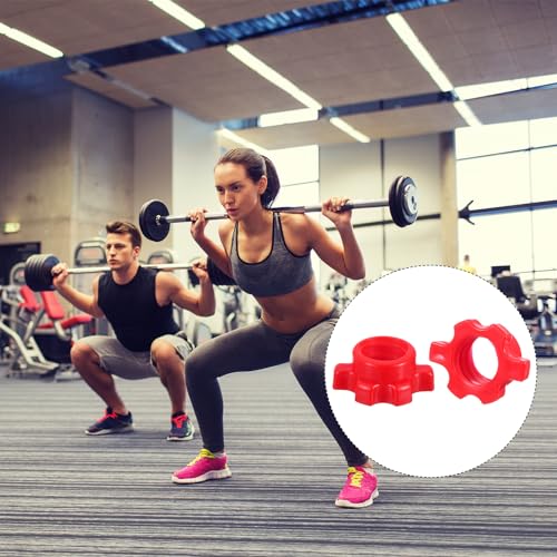 Red Spin-Lock Dumbbell Bar Nut Set for Weight Training & Fitness