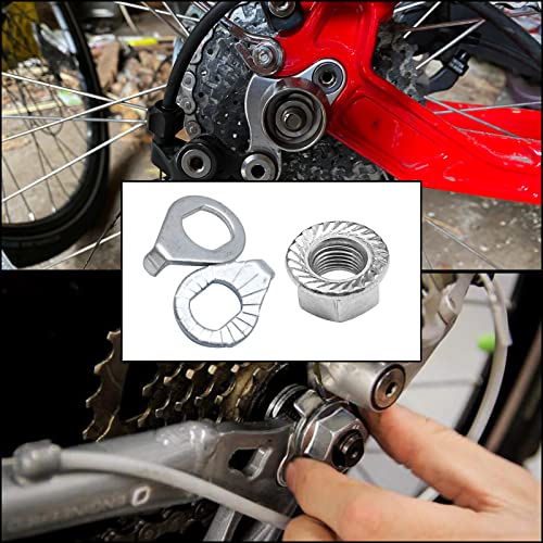 12-Piece Bicycle Wheel Axle Nut and Safety Washer Kit - M8, M9.5, M10